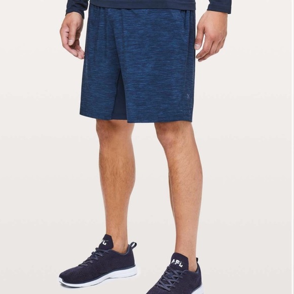 Lululemon T.H.E. Short Nulux Liner 9" Heather Allover Iron Blue True Navy Medium - Picture 1 of 15